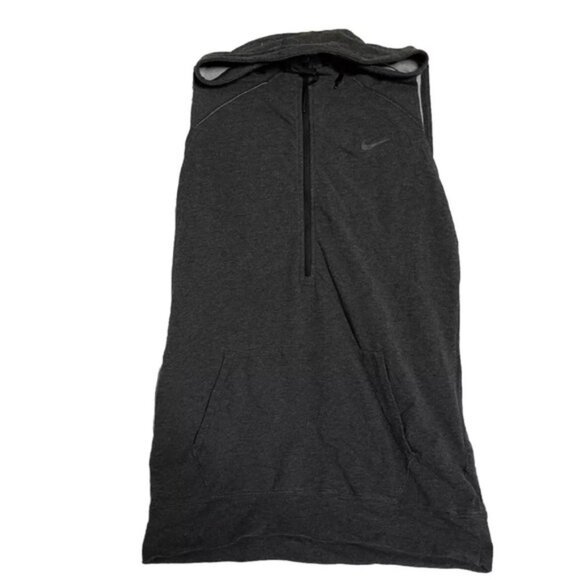 Nike Hoodie Mens Small Grey Sleeveless Fleece Training Vest Workout Cd7256 - Picture 1 of 5